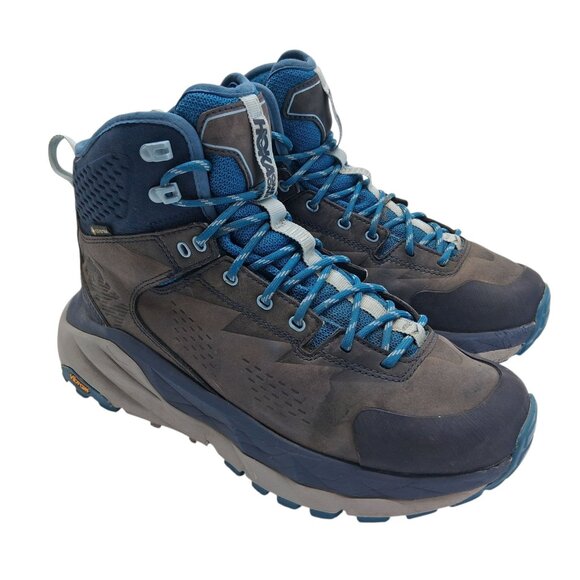 HOKA ONE ONE Kaha GTX Boots Womens Size 7.5 Blue Gore-Tex Vibram Hiking 1112031 - Picture 1 of 9